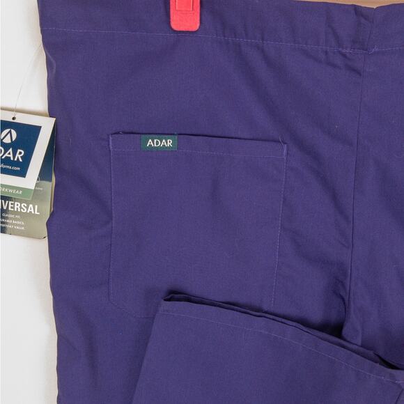 Scrub Pants Adar Universal Small Purple Cargo Pocket Drawstring New Poly Blend - Picture 12 of 13